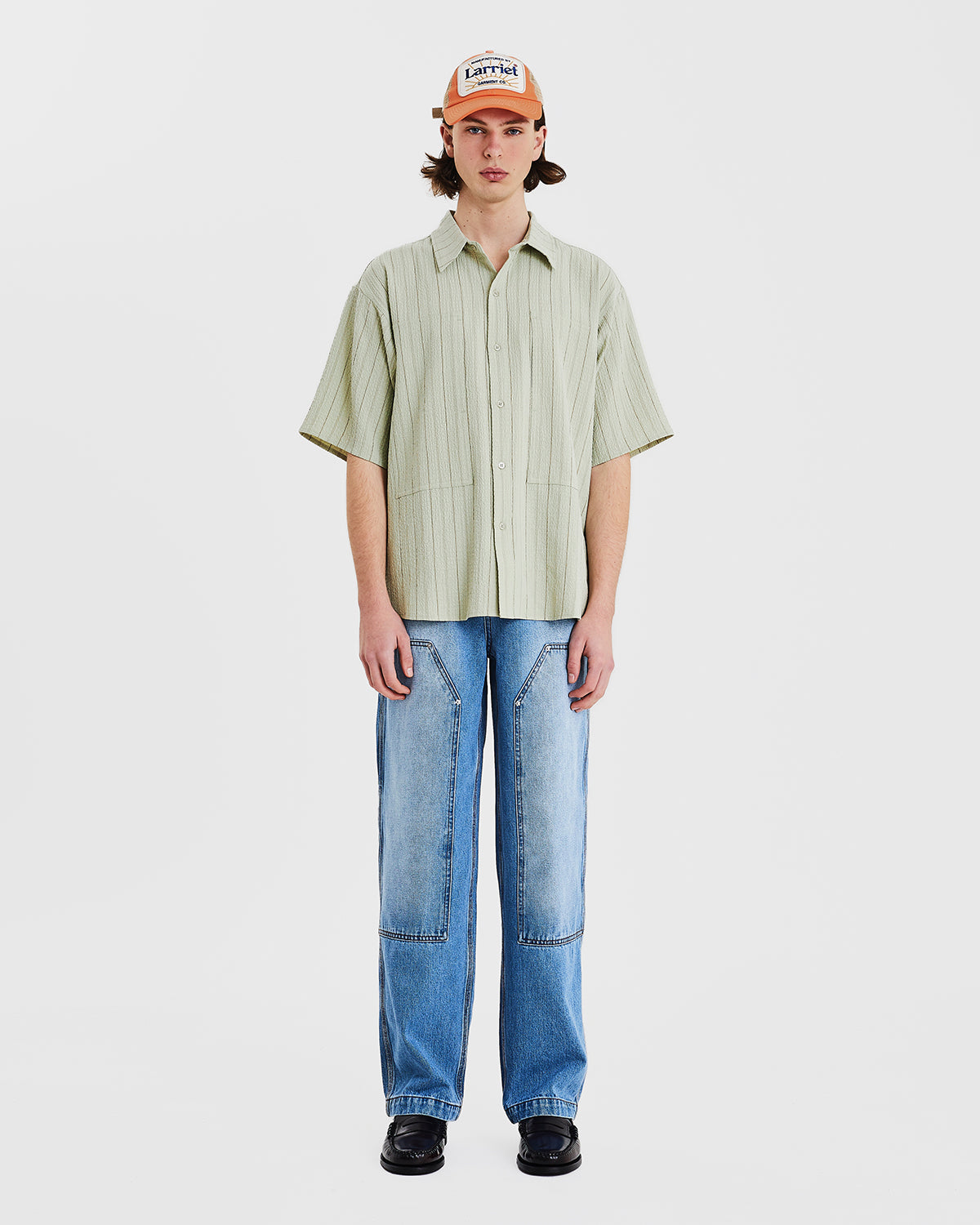 Cliff Short Sleeve Shirt - Pistachio Stripe