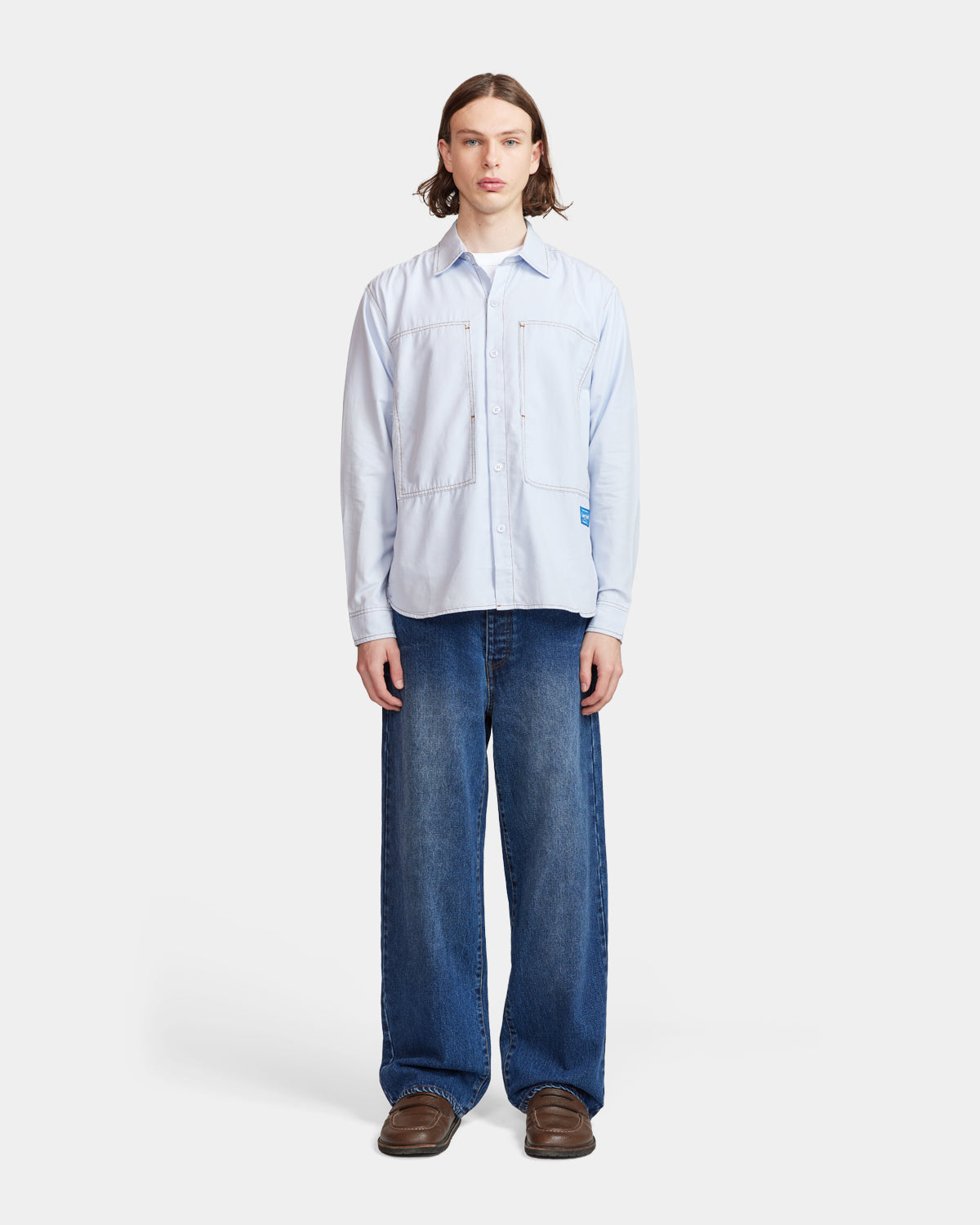 Cliff Long Sleeve Shirt - Light Blue